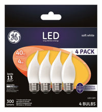 Decorative LED Light Bulbs, Frosted, Candelabra, 3.5-Watts, 300 Lumens, 4-Pk.