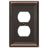 Amerelle Chelsea Aged Bronze Bronze 1 gang Stamped Steel Duplex Outlet Wall Plate 1 pk