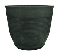 Southern Patio 12.6 in. H X 14.6 in. D Resin Multi-Ring Planter Gray