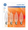 GE 40 W CA10 Decorative Incandescent Bulb E12 (Candelabra) Soft White 4 pk (Pack of 4)