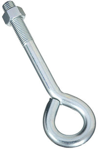 Eye Bolt With Hex Nut, Zinc, 1 x 12-In.