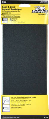 Drywall Hook & Loop Sandpaper, 120-Grit, 6-Ct.