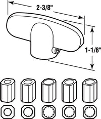 Prime-Line  2.4 in. L Die-Cast  Bronze  Zinc  Universal  Casement Tee Handles  2 pk