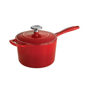 2.5 Qt Enameled Cast-Iron Series 1000 Covered Sauce Pan - Gradated Red