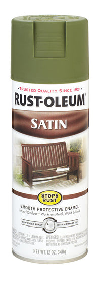 Rust-Oleum Stops Rust Satin Sage Spray Paint 12 oz. (Pack of 6)