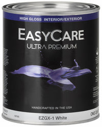 Ultra Premium Interior/Exterior High Gloss Finish Paint, EZGX-1, White, Quart