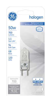 GE Edison 50 W T4 Specialty Halogen Bulb 700 lm Soft White 1 pk