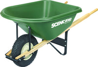 Poly Wheelbarrow, Knobby Tire, 6-Cu. Ft.