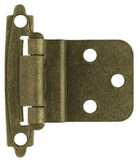 Cabinet Inset Hinge, Self-Closing, Antique Brass, 3/8-In., 2-Pk.