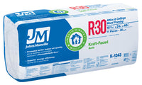 R30 Kraft Batt Fiberglass Insulation, 88 Sq. Ft. Coverage, 10.25 x 24 x 48-In.