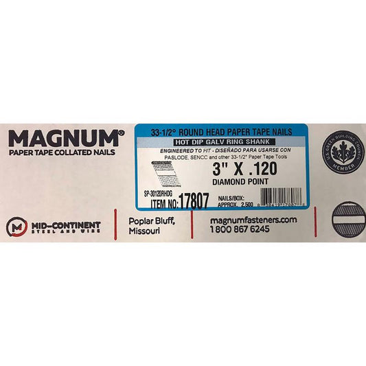 Magnum 3 in. Angled Strip Hot-Dip Galvanized Nails 33-1/2 deg 2500 pk