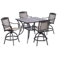 Living Accents Hailey 5 pc Brown Aluminum Bar Height Set