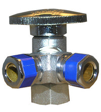 3 Way Valve, Quarter Turn, 1/2-In. Female Pipe Thread Inlet x 3/8-In. Compression x 3/8-In. Compression Outlet