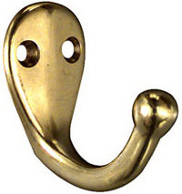 National Hardware N198-119 1.87" X 1.76" X 1" Solid Brass Single Coat/Hat Hook