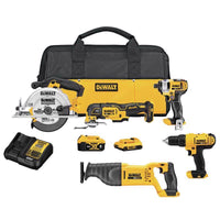 DEWALT 20V MAX Cordless Brushed 5 Tool Combo Kit