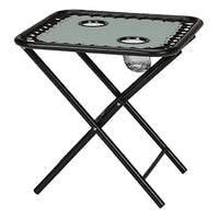 Sunny Isles Folding Side Table for Zero Gravity Chair, 2 Cup Holders, Seafoam Green