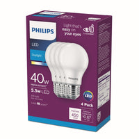 Philips A19 E26 (Medium) LED Bulb Daylight 40 Watt Equivalence 4 pk