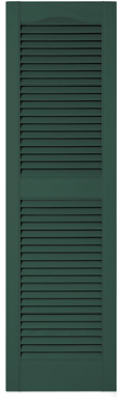 15 x 52-In. Forest Green Louvered Shutters, Pair