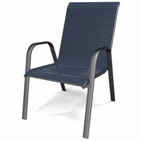 Sunny Isles Chair, Stackable, Steel, Navy Sling Fabric