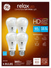 GE Relax HD A19 E26 (Medium) LED Bulb Soft White 60 Watt Equivalence 4 pk