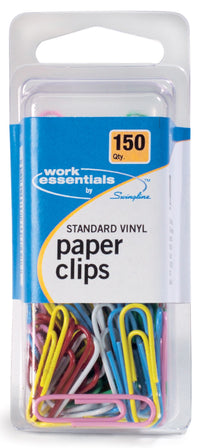 Work Essentials S7071749a 150 Count Vinyl Coated Standard Size Paper Clips (Pack of 4)