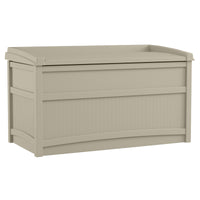 Suncast 41 in.   W X 21 in.   D Beige Plastic Deck Box with Seat 50 gal