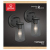 Globe Electric Vintage 1-Light Matte Black Wall Sconce