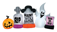 Gemmy  Airblown  LED  Tombstones With Ghost and Pumpkin  Inflatable