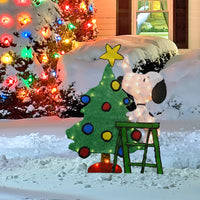 32" Peanuts Pre-Lit 2D Yard Art Snoopy Star On Tree