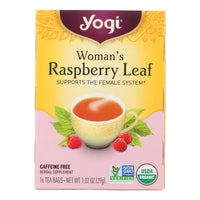 Yogi Organic Woman's Herbal Tea Raspberry Leaf - 16 Tea Bags - Case of 6