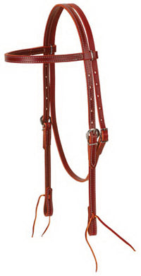 Horse Headstall, Burgundy Latigo Leather, Tie Ends, 5/8-In.