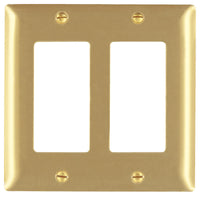 Pass & Seymour  Gray  2 gang Brass  GFCI/Rocker  Wall Plate  1 pk