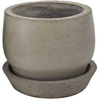 Planter With Tray, Fiber Cement, 4.8 x 4-In. (Pack of 3)