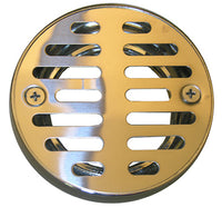 Shower Drain Grate, 3-1/4-In. With 2 Screws Chrome Plated