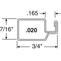 Prime-Line Screen Frame 3/4" X 7/16"*12' 2" L Mill Bulk (Case of 40)