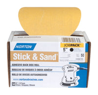 Norton Stick & Sand 5 in. Aluminum Oxide Adhesive A290 Sanding Disc 100 Grit Medium 50 pk