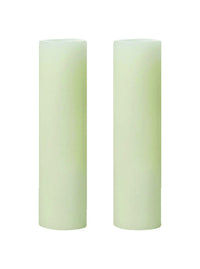 Inglow  Butter Cream  Slim Pillar  Candle  8 in. H