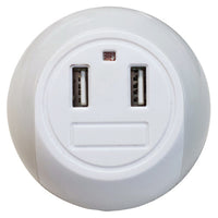 LED Night Light + 2 USB Ports