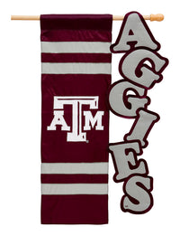 Evergreen  Texas A&M  Garden Flag  12-1/2 in. H x 18 in. W