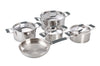 Premier 9 Pieces Cookware Set Stainless Steel Grey Handles