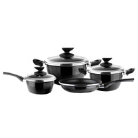 Fit Black Cookware Set 7 Pieces Porcelain On Steel