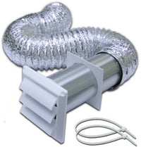 Louvered Dryer Vent Hood Kit, White, 4-In. x 8-Ft.