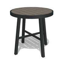 Adelaide Side Table, Faux Wood Top, Charcoal Steel, 20-In.