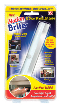 Motion Brite As Seen On TV White Self Adhesive Battery Powered Motion Sensor Task Light