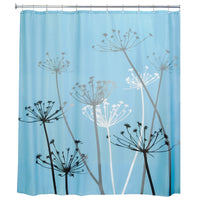 iDesign 72 in. H X 72 in. W Blue/Black Thistle Shower Curtain Polyester