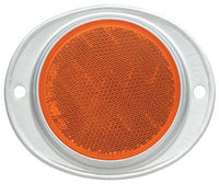 Trailer Reflector, Amber, Aluminum Housing, 3-In.