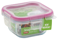 Snapware 1109305 1 Cup Glass Square Food Storage Container With Plastic Lid (Pack of 4)