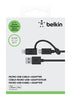 Belkin USB to Lightning to Micro Cable and Adapter 3 ft. Black