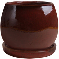 Artisan Planter, Red Ceramic, 8-In. (Pack of 2)