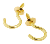 National Hardware  Small  Solid Brass  1-1/4 in. L Hook  2 pk